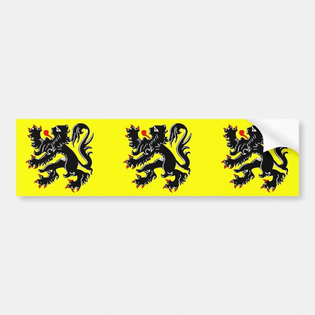 Flanders, Belgium flag Bumper Sticker (Front)