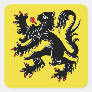 Flanders (Belgium) Flag Square Sticker