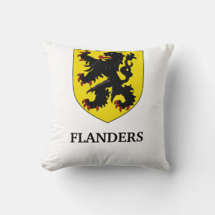 Flanders Coat of Arms Heraldic Lion Throw Pillow