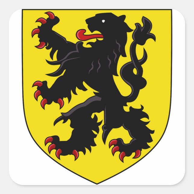 Flanders Coat of Arms Square Sticker (Front)
