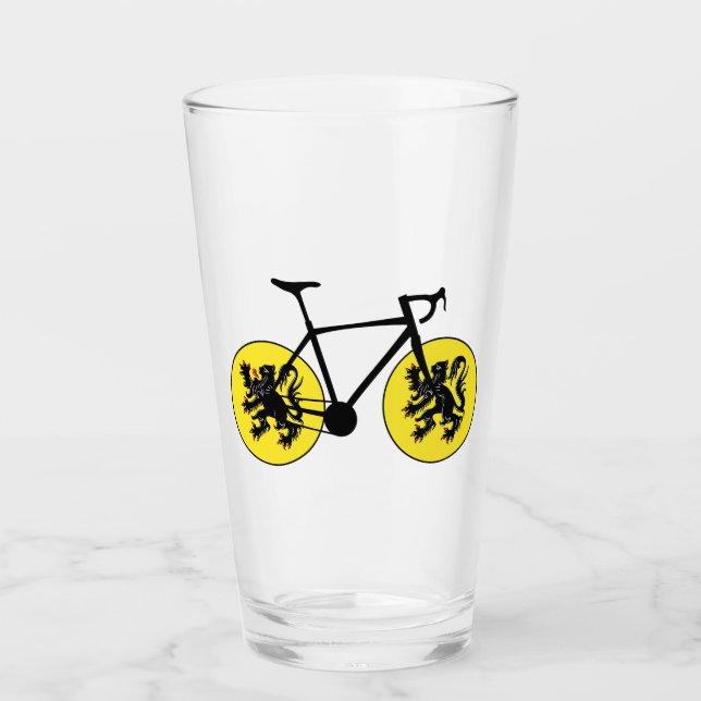 Flanders Flag Cycling Glass (Front)