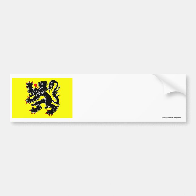 Flanders Region Flag Bumper Sticker (Front)