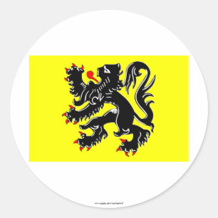 Flanders Region Flag Classic Round Sticker