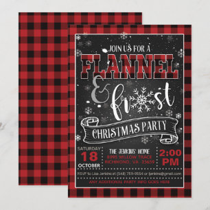 Flanel et Frost Noël Invitation Red