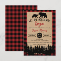 Flannel Adventure Baby Shower Invitations