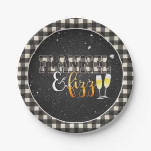 Flannel and Fizz Paper Plate - White - Snow