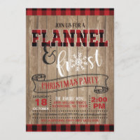 Flannel and Frost Christmas Party Invitation - WD