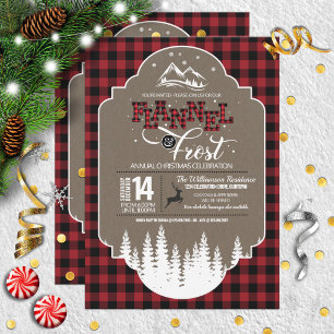 Flannel and Frost Country Christmas Party Invitation