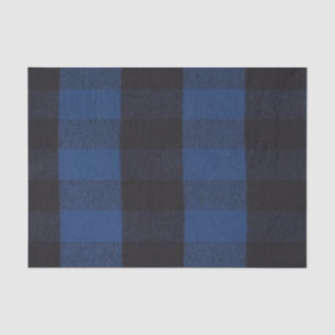 Flannel Buffalo Plaid Blue lumberjack texture Tissue Paper