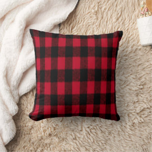 Flannel Buffalo Plaid Red lumberjack texture Throw Pillow