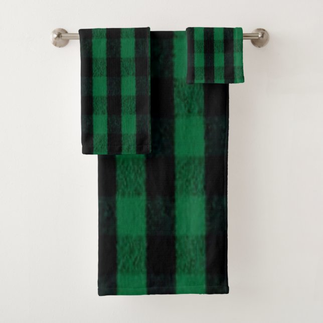 Flannel Buffalo Plaid Texture de bûcheron vert (En situation)