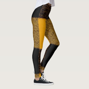 Flannel Buffalo Plaid Yellow lumberjack texture Leggings