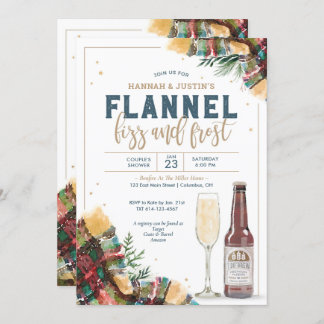 Flannel Fizz and Frost Couples Shower Invitation