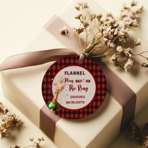 Flannel Fling before ring red plaid bachelorette Favour Tags