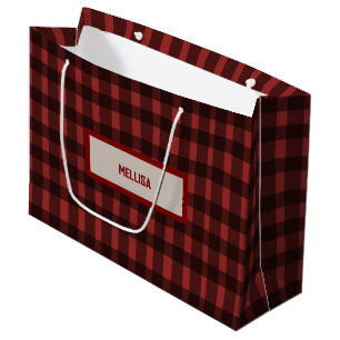 Flannel Fling before ring   red plaid bachelorette Large Gift Bag