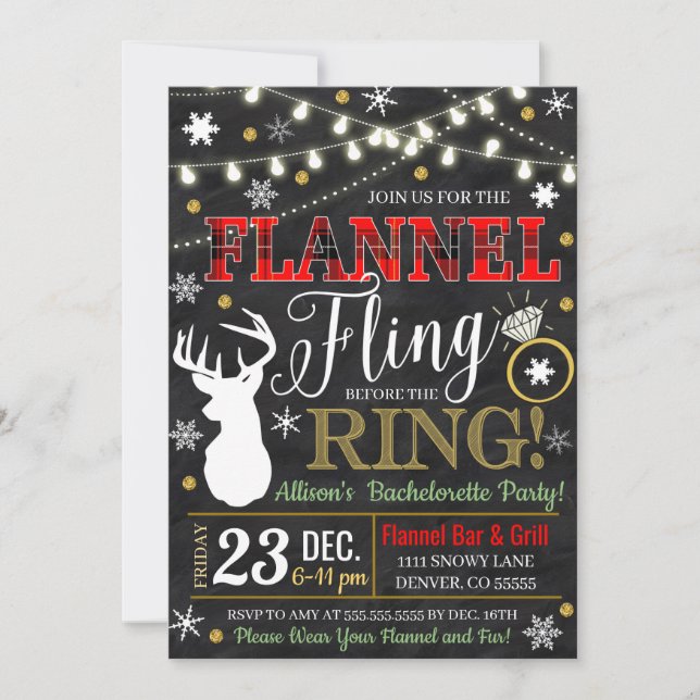 Flannel Fling Before The Ring Invitation (Front)