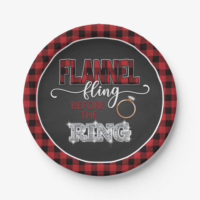 Flannel Fling Before the Ring Plate - Red (Front)