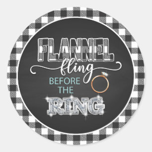 Flannel Fling Before the Ring Sticker - White