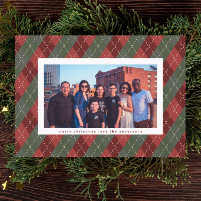 Flannel Merry Christmas Gingham Ugly Sweeter Plaid Holiday Card (Creator Uploaded)