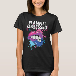 Flannel Obsessed Bisexual Rainbow Pride Bisexualit T-Shirt