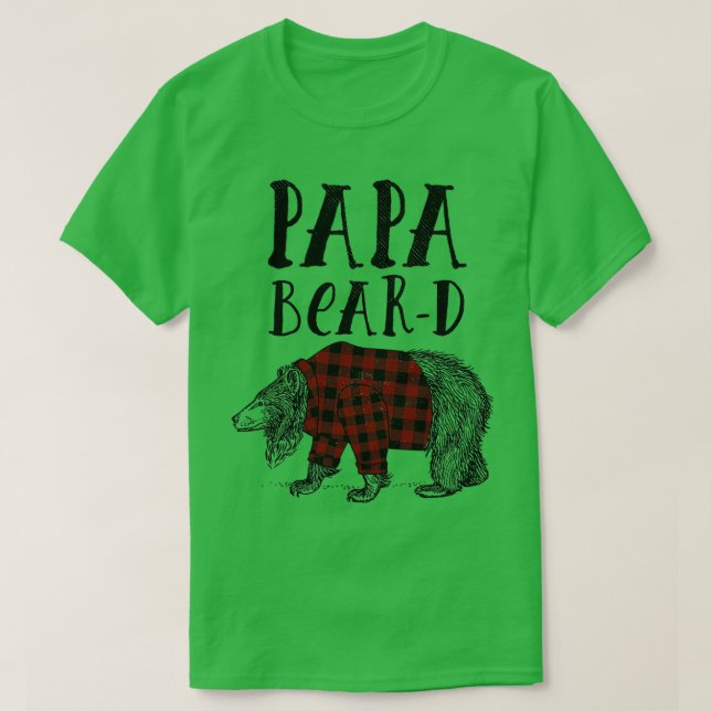 Flannel Papa Bear Beard 1 T-Shirt (Design Front)