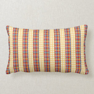 Flannel patterns on patterns lumbar pillow