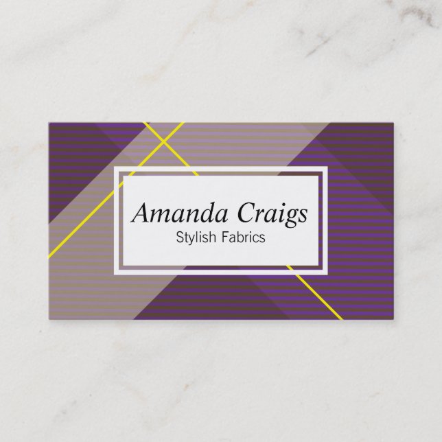 Flannel | Purple & Yellow Business Card (Front)