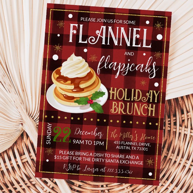 Flannels Flapjacks Christmas Party Invitation (Creator Uploaded)