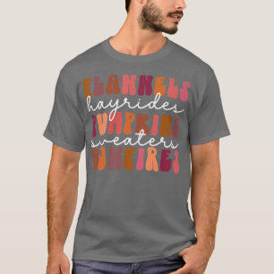 Flannels Hayrides Pumpkin Bonfires Vintage Retro A T-Shirt