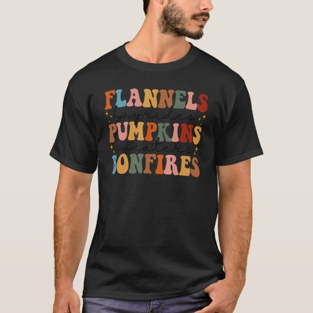Flannels Hayrides Pumpkins Vintage Sweaters Bonfir (Front)