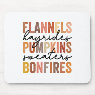 Flannels Hayrides Pumpkins Vintage Sweaters Bonfir Mouse Pad