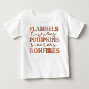 Flannels Pumpkins Bonfires Baby T-Shirt