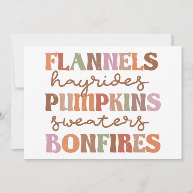 Flannels Pumpkins Bonfires Card (Front)