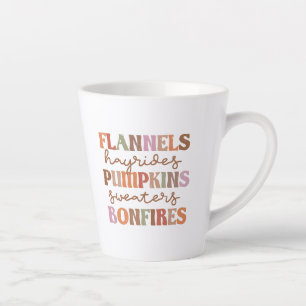 Flannels Pumpkins Bonfires Latte Mug