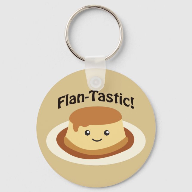 Flantastic! Cute flan Keychain (Front)