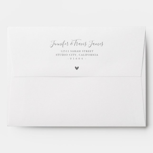 FLAP RETURN ADDRESS modern minimal calligraphy Envelope (Back (Top Flap))
