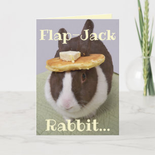 Flapjack Rabbit Bunny Pancake Hat Humourous Easter Card