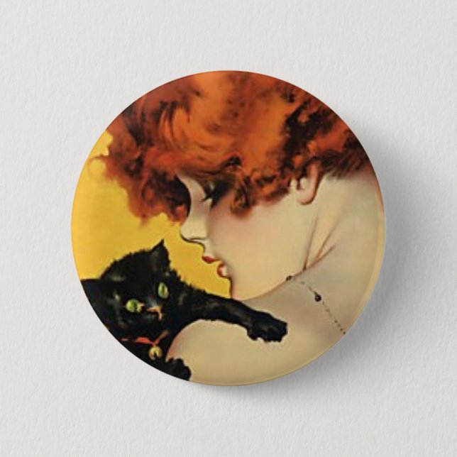 Flapper and Kitty 2 Inch Round Button (Front)