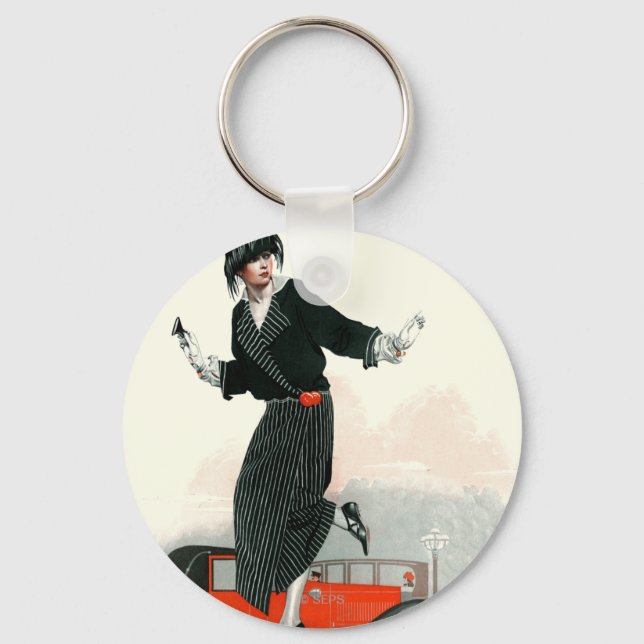 Flapper and Roadster Keychain (Front)