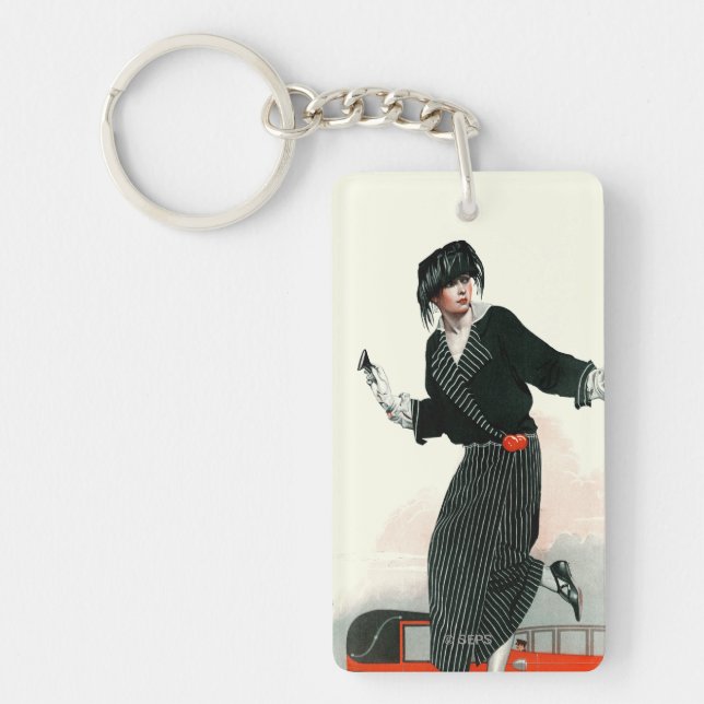 Flapper and Roadster Keychain (Front)