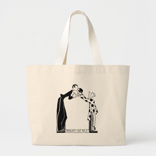 Flapper Art Deco Couple Naughty But Nice Tote (Front)