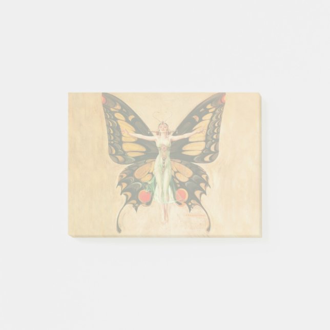 Flapper Butterfly Leyendecker Woman Illustration Post-it Notes (Front)