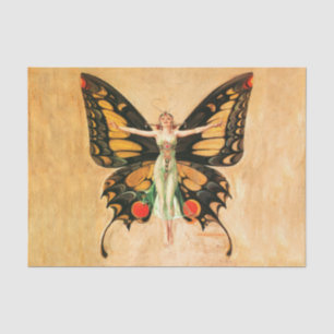 Flapper Butterfly Leyendecker Woman Illustration Tissue Paper