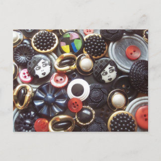 Flapper Button Collage Postcard