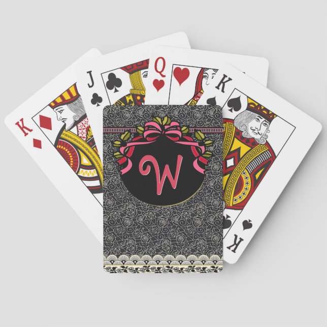 Flapper Chic (Monogrammed Playing Cards) Cards (Back)