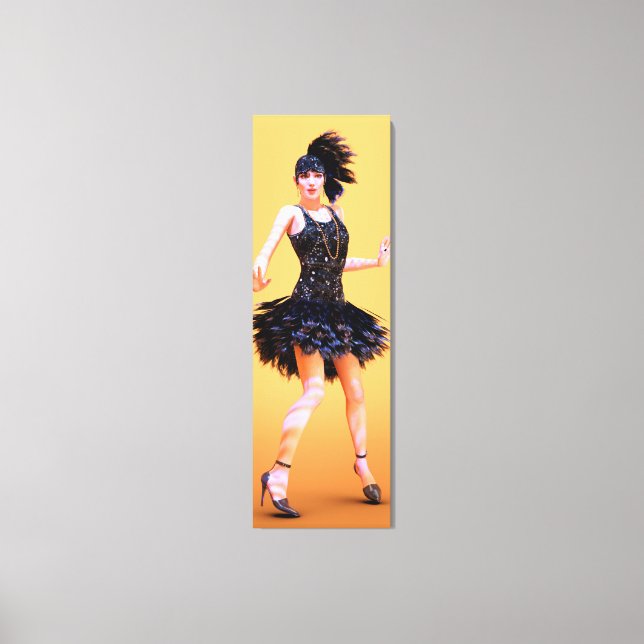 Flapper Dancing Vintage Canvas Print (Front)