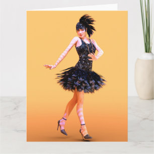 Flapper Dancing Vintage Card