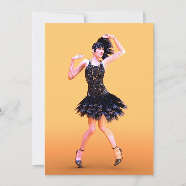 Flapper Dancing Vintage Holiday Card (Front)