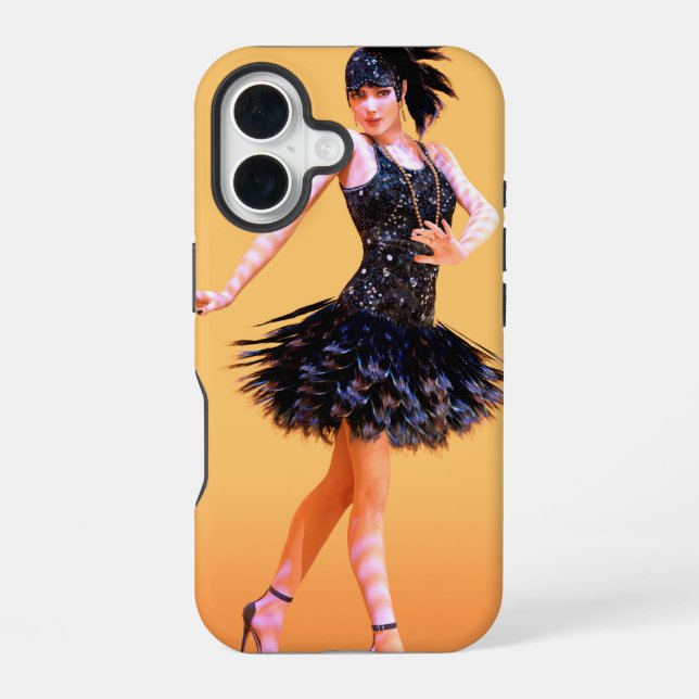 Flapper Dancing Vintage iPhone 16 Case (Back)