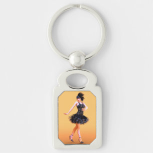 Flapper Dancing Vintage Keychain